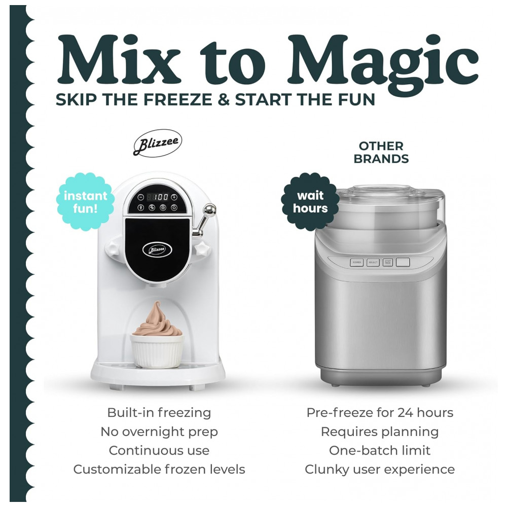 Máquina de Sorvete Soft Serve 1,25 litros Sem a Necessidade de Pré-Congelamento com Compressor Integrado Display Digital de LED - Blizzee - Imagem 9