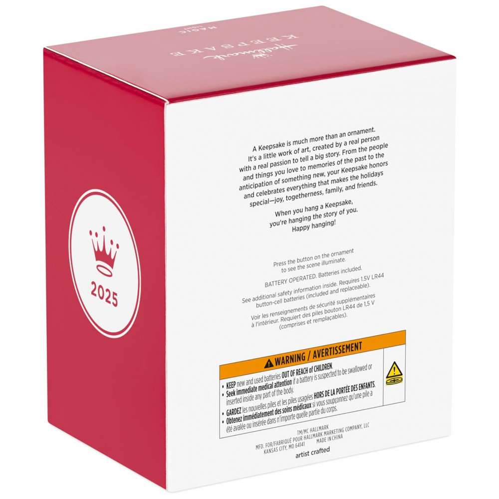 ECTQPMNM63RD0B_7-1.jpg - Enfeite Natalino Hallmark Keepsake 2025 Disney Alice no País das Maravilhas e Gato Risonho com Luz, Plástico, 9,5 x 11,4 x 5,7cm