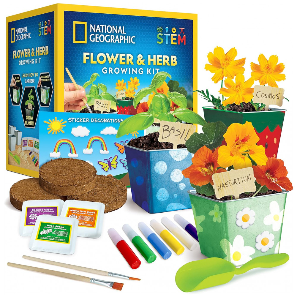 ECTQPS6K8JSB0B_0-1.jpg - Kit de Jardinagem de Flores e Ervas – Brinquedo Educativo STEM, Cultive em Casa com Potes Decoráveis, Presente Criativo, National Geographic
