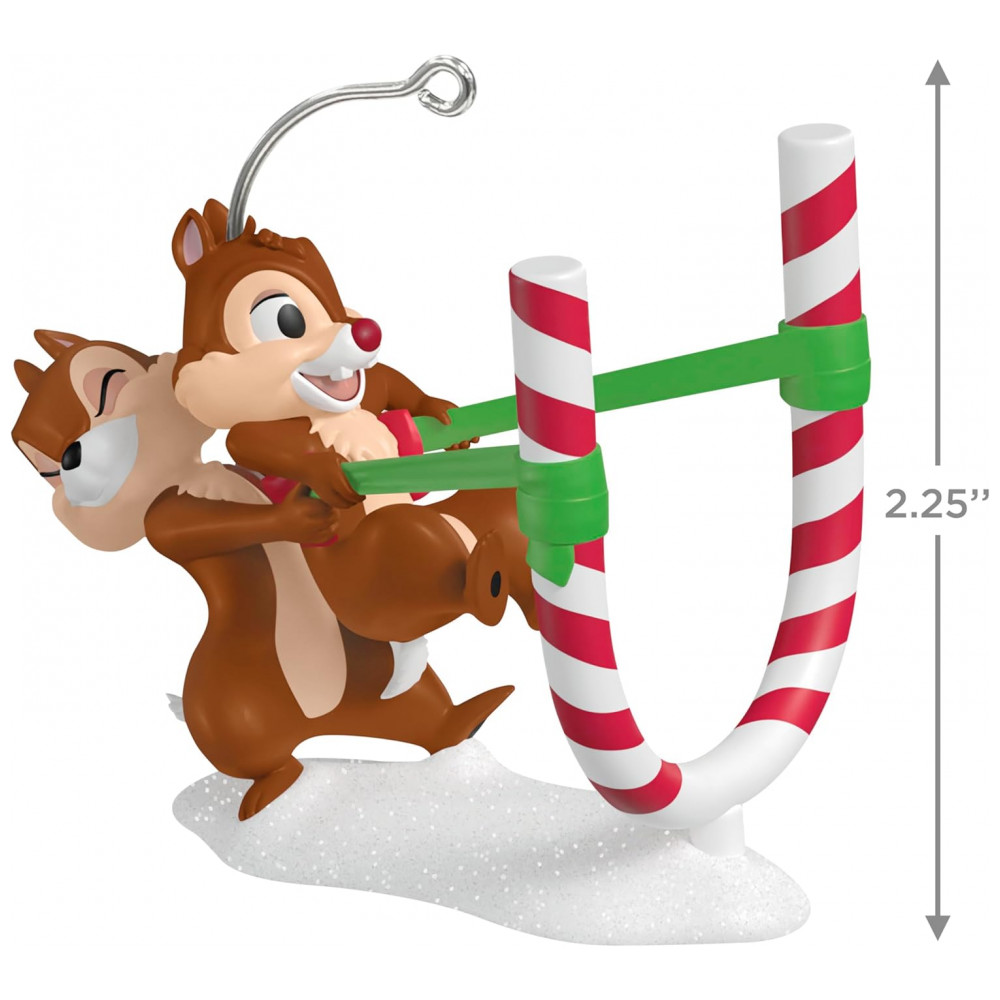 ECTQPZCK93RD0B_3-1.jpg - Ornamento Hallmark Keepsake 2025 Disney Chip and Dale Candy Cane Catapult, Décor Natalino Divertido para Fãs Disney