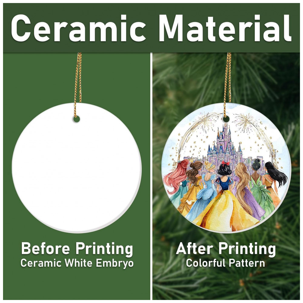 ECTQQ2ZV5RJF0B_2-1.jpg - Enfeite de Natal Princesa de Cerâmica 34HD 2025 para Árvore, Fãs de Princesas, Castelo de Conto de Fadas