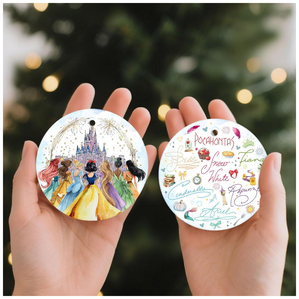 ECTQQ2ZV5RJF0B_3-1.jpg - Enfeite de Natal Princesa de Cerâmica 34HD 2025 para Árvore, Fãs de Princesas, Castelo de Conto de Fadas