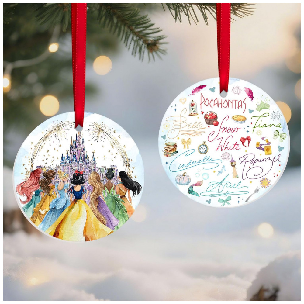 ECTQQ2ZV5RJF0B_5-1.jpg - Enfeite de Natal Princesa de Cerâmica 34HD 2025 para Árvore, Fãs de Princesas, Castelo de Conto de Fadas