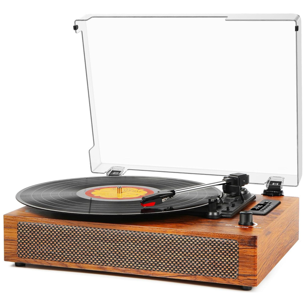 ECTQQ577J1R90B_0.jpg - Vitrola Toca Discos Retrô Vitrola 3 Velocidades com Funções Bluetooth FM USB 110v DANFI AUDIO DF TE 2019R Marrom