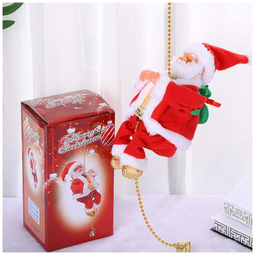 ECTQQ76984WF0B_2-1.jpg - Decoração de Natal: Papai Noel Musical Subindo pela Corda, Versão 2026 com Movimento Elétrico, Decoração de Natal com Música e Movimento, Generic
