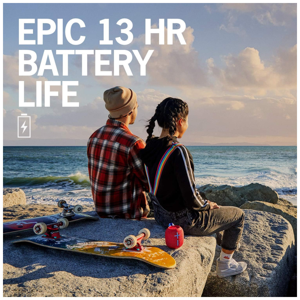 ECTQQ7D6PFN70B_2-1.jpg - Caixa de Som Bluetooth Portatil WONDERBOOM 2 a Prova d IP67 com 13H de Reprodução e Som Big Bass 360 ULTIMATE EARS 984 001549 Vermelho