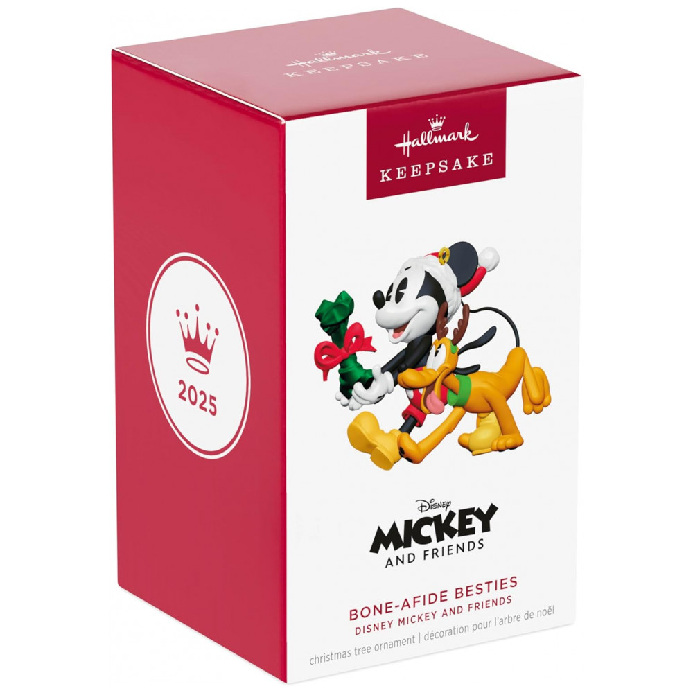 ECTQQCC173RD0B_6-1.jpg - Enfeite Natalino Hallmark Keepsake 2025 Disney Mickey e Amigos Bone-afide Besties, Plástico, 6,4 x 6,4 x 7,6cm