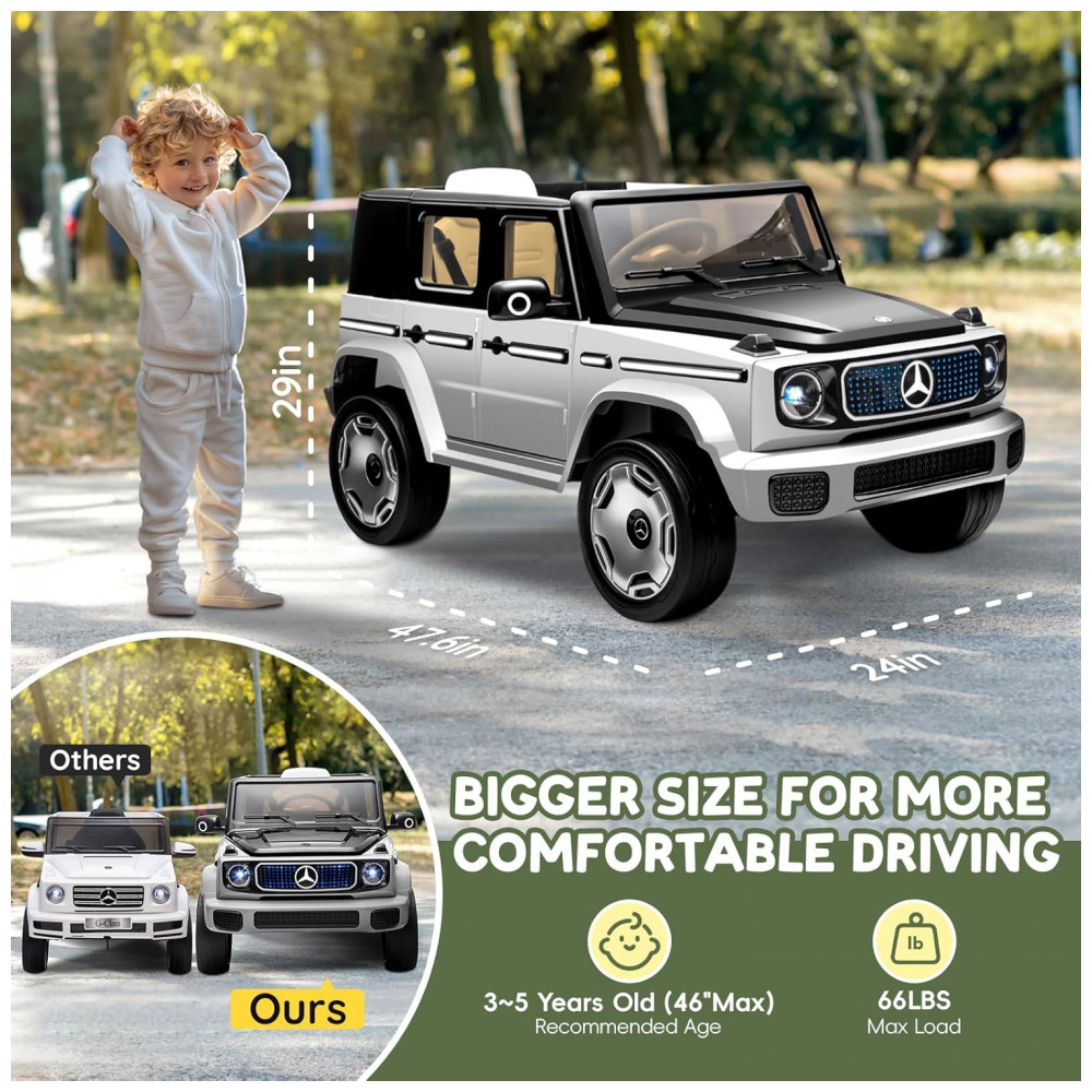 ECTQQDSJRG1D0B_1-1.jpg - Carro Elétrico Infantil Mercedes-Benz Forever Source Cinza 12V Controle Remoto LED 3 Velocidades Música 80-100min EQG