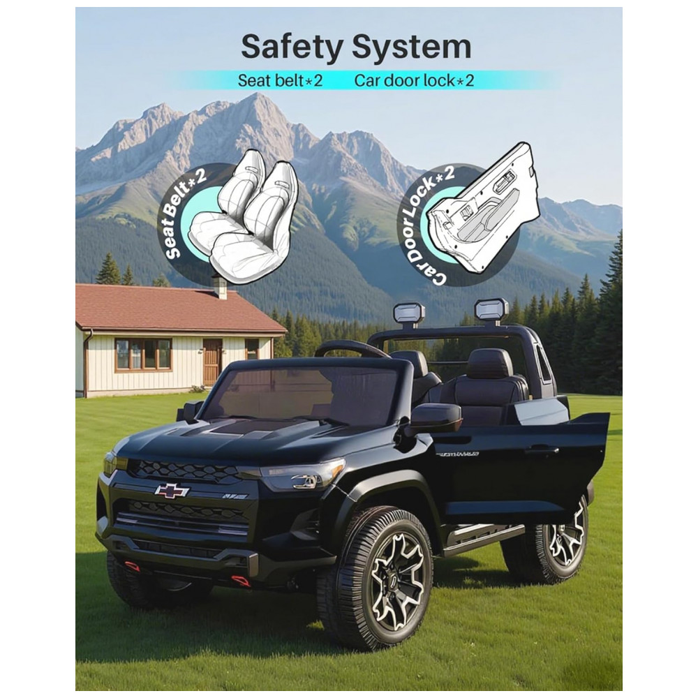 ECTQQGRT79KF0B_4-1.jpg - Carro Elétrico Infantil Chevrolet Licenciado Joywhale 24V 4WD, 2 Lugares, 320W, Controle Remoto, Suspensão, Música, Luzes LED, Preto