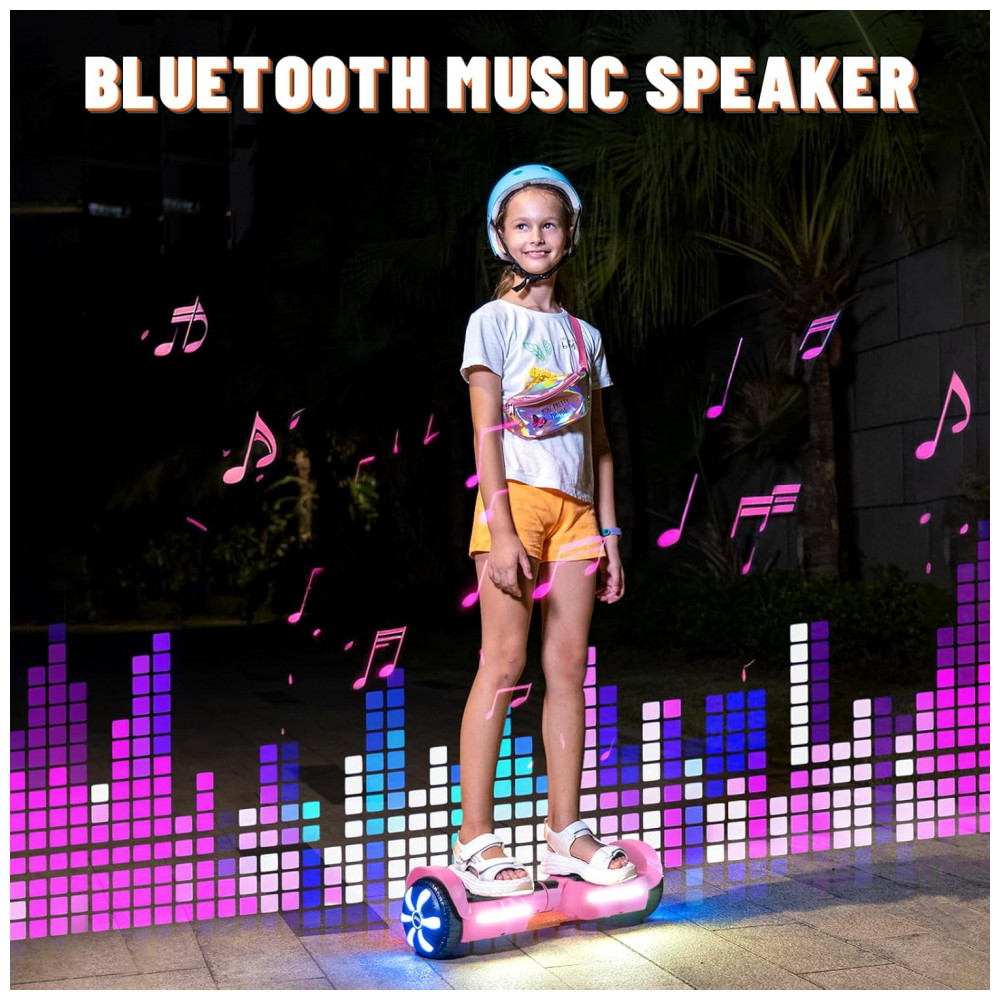 ECTQQML6C56C0B_1-1.jpg - Patinete SIMATE com Alto-falantes Bluetooth, Rodas com LED Coloridas, Controle pelo Aplicativo, Motores Duplos de 250W, Velocidade Máxima de 13,7 km/h