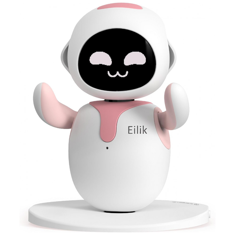 ECTQQNJL9C2C0B_0-1.jpg - Robô Companheiro Inteligente Branco e Rosa – Eilik Interactive Robot Pet, Programável e Interativo para Crianças e Adultos