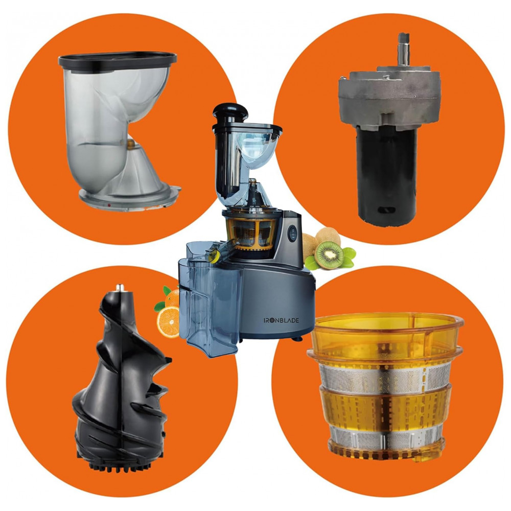 Extrator de Sucos EMB Ironblade IBLJU20 Cold Press, Alto Rendimento, Operação Silenciosa 55dB, Boca Larga 75mm, Motor de Cobre Completo, Livre de BPA, - Imagem 4