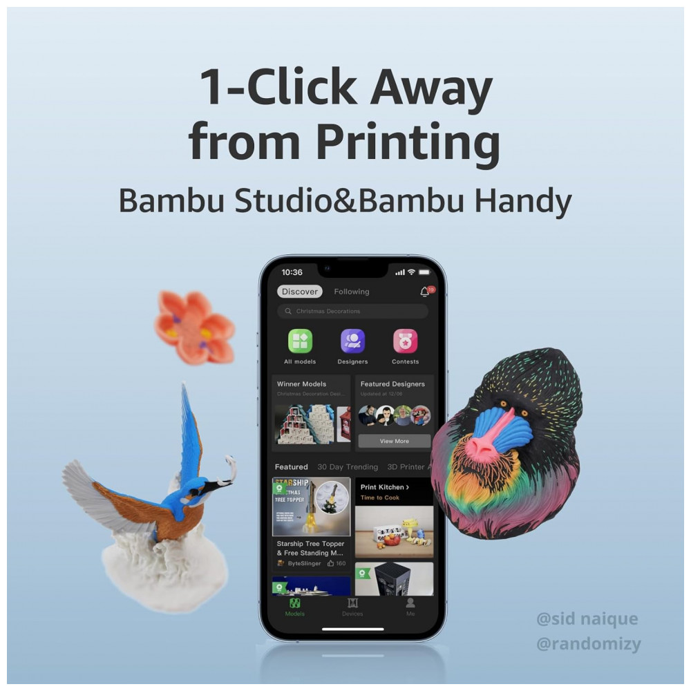 ECTQQQKBJYRC0B_7-1.jpg - Impressora 3D Bambu Lab A1 Mini, Suporte para Impressão Multicolorida, Configuração em 20 Minutos, Precisão em Alta Velocidade, BAMBULAB,