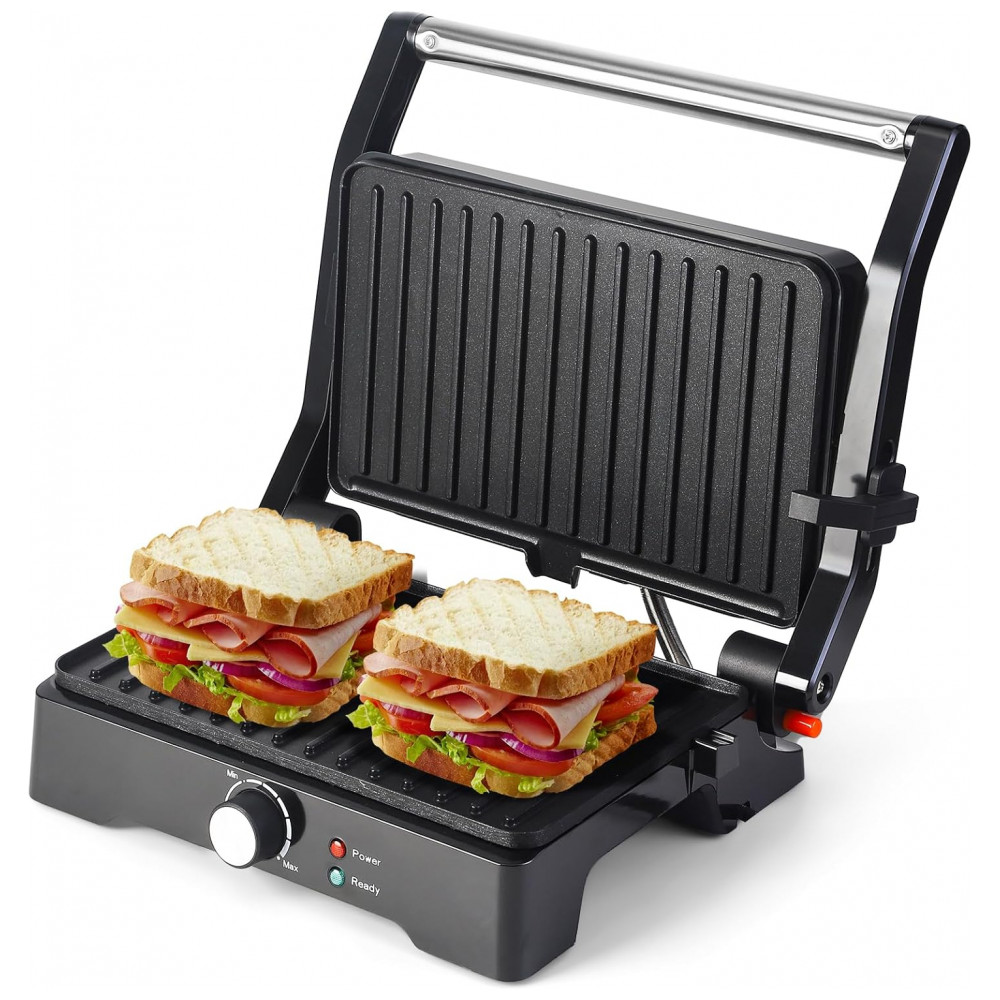 ECTQQT57FFWD0B_0-1.jpg - Máquina de Fazer Sanduíches Panini UVFAST, Grande Grill Elétrico 3 em 1, Abre 180 Graus para Grelhar Internamente, Perfeita para Preparar Bifes,