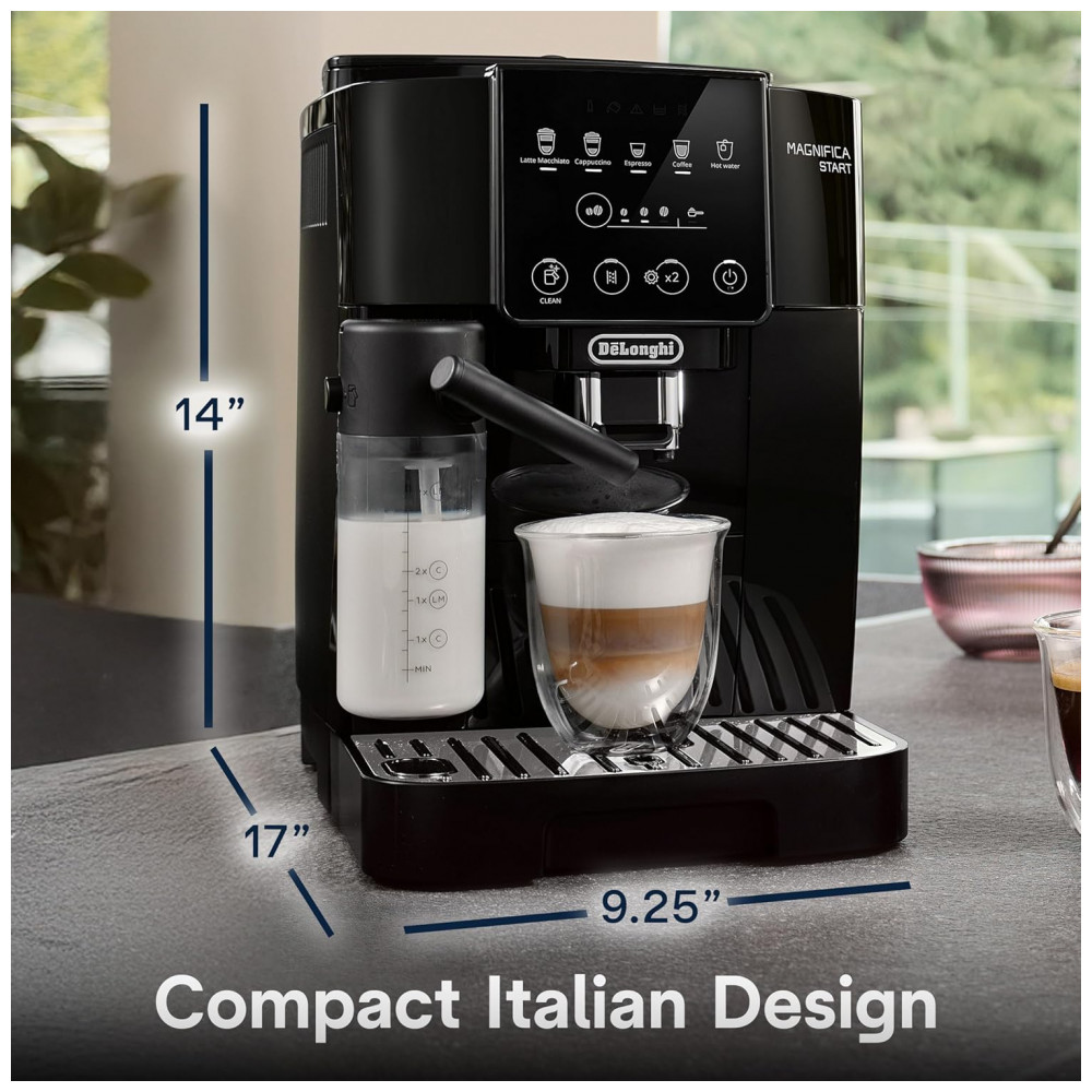 ECTQQV6KQJ5D0B_1-1.jpg - Máquina Automática de Café Expresso DeLonghi Magnifica Start com Espumador de Leite Automático, Moedor Integrado, 5 Receitas com Um Toque,