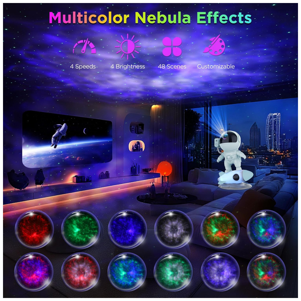 ECTQQY5XZ9LD0B_1-1.jpg - Projetor de Galáxia Astronauta para Quarto, Luz de Galáxia com Controle Remoto via App, Ruídos Brancos, Alto-falante Bluetooth, Luz Noturna de Foguete