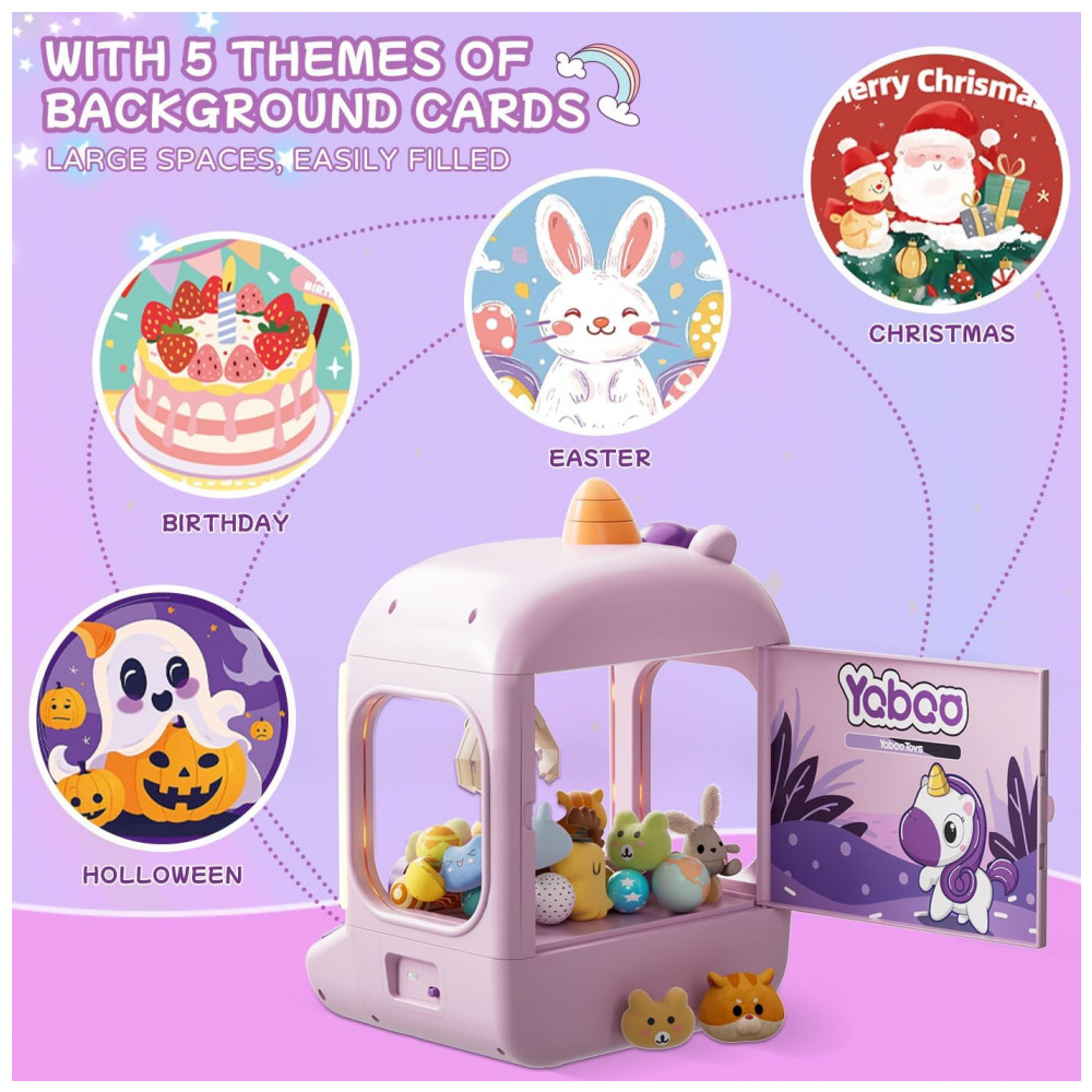 ECTQQYTNCF8D0B_3-1.jpg - Máquina de Garra Unicornio Vanvimen Rosa para Crianças Mini Arcade de Brinquedos e Doces com Prêmios Recarregáveis e Dispenser Interativo