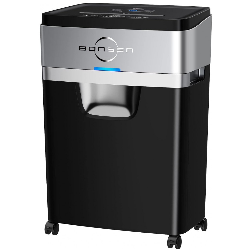 ECTQQZP6KR590B_0-1.jpg - Triturador de Papel BONSEN, Tritura 20 Folhas por Vez em 60 Minutos Contínuos para Escritório, Triturador Silencioso de Cruzado com 25 litros,