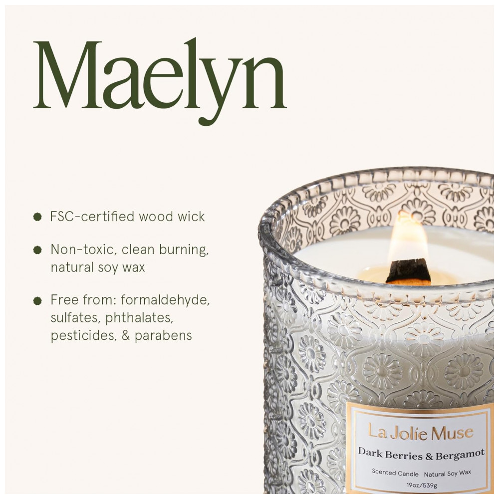 ECTQR3CRJRC80B_5-1.jpg - Vela LA JOLIE MUSE Dark Berries Bergamot - 539 g - 90 Horas de Queima Limpa - Cera de Soja Natural - Elegante para Anfitriões e Decoração Doméstica
