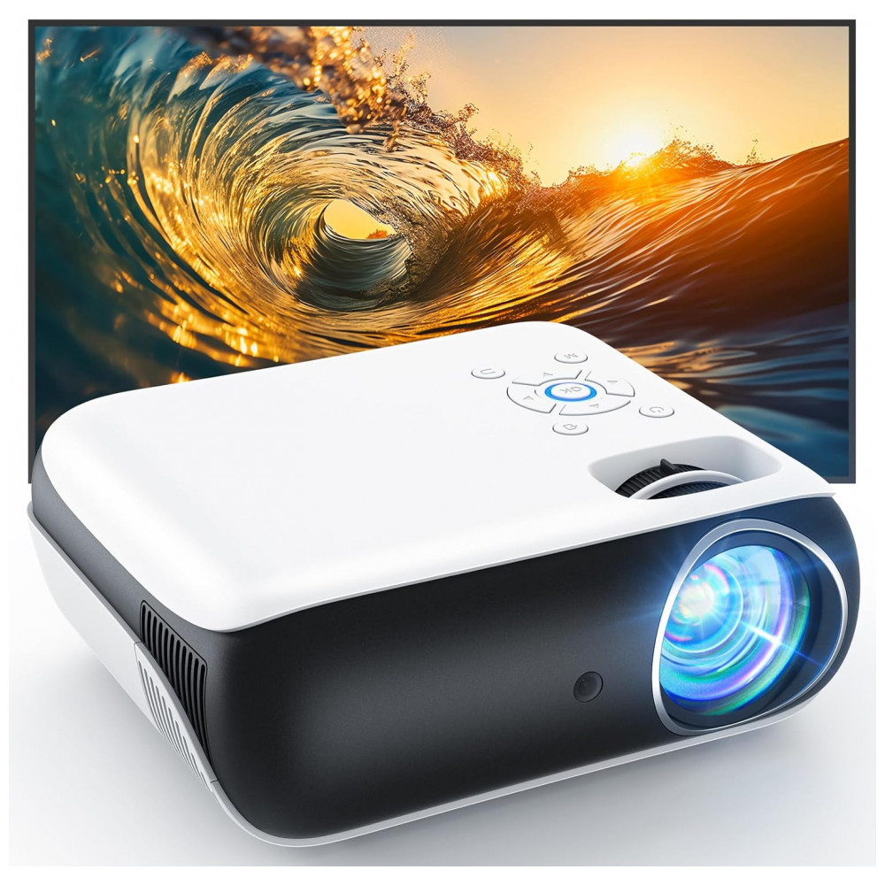 ECTQR4Y5G82B0B_0-1.jpg - Projetor Mini HAPPRUN Native 1080P com Bluetooth, Full HD Portátil para Filmes ao Ar Livre com Alto-falante Integrado, Compatível com Smartphone, HDMI