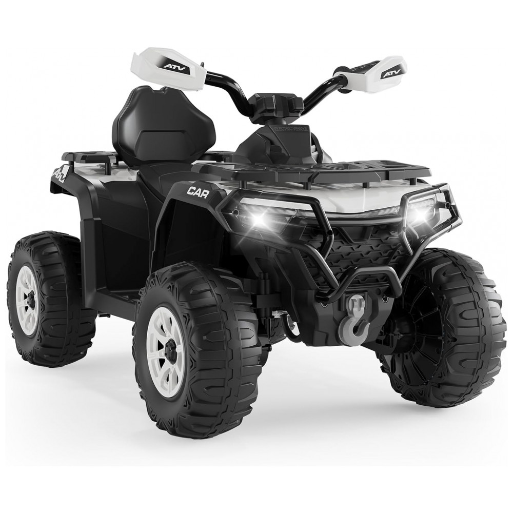 ECTQR6LFRTQF0B_0-1.jpg - Carro Elétrico Infantil Hipicute 12V Preto com Controle Remoto, Luzes LED, Música e Freio de Emergência - Ideal para Crianças de 3 a 8 Anos