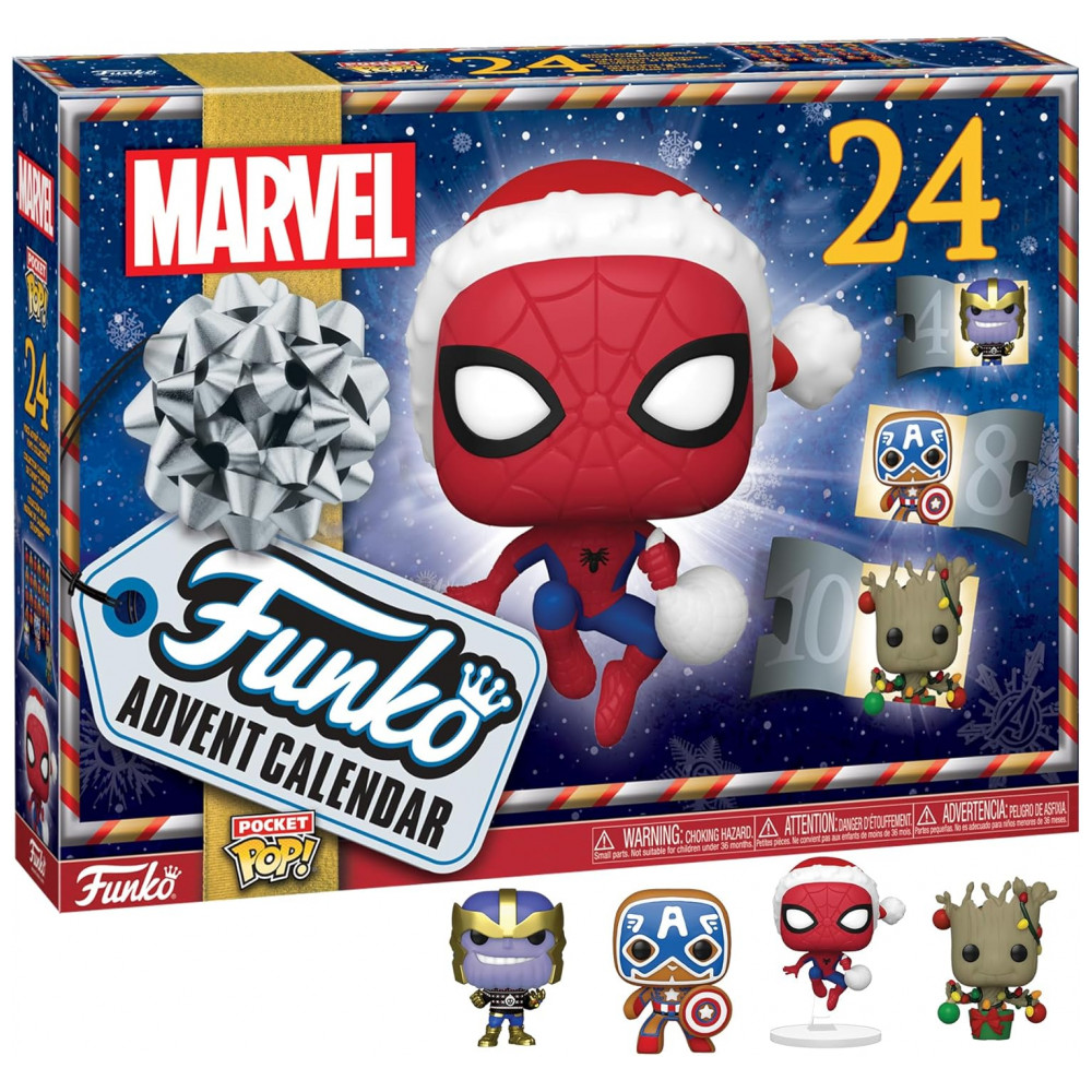 Calendário do Advento Funko Pop! Marvel - 24 Dias de Surpresas - Mini Figuras de Vinil Colecionáveis - Ideia de Presente para o Natal - Contagem Regre