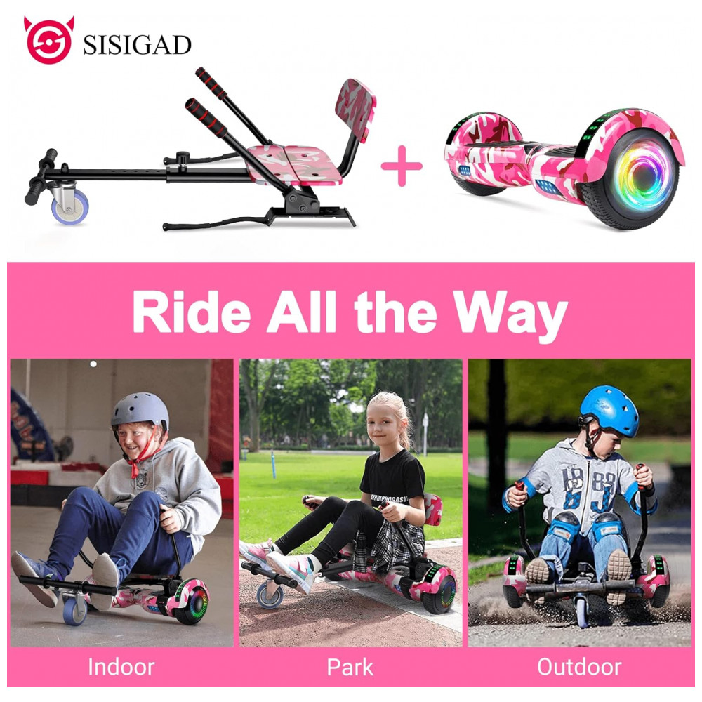 ECTQRNG3QGC90B_2-1.jpg - SISIGAD Hoverkart para Hoverboard de 6,5 Polegadas com Assento, Bluetooth e Luzes de LED – Crianças, Meninos, Meninas e Adultos
