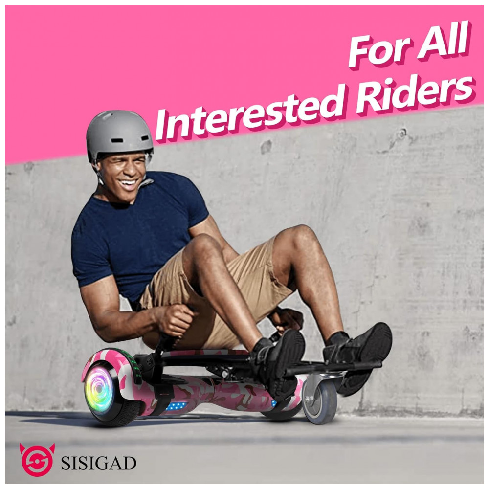 ECTQRNG3QGC90B_4-1.jpg - SISIGAD Hoverkart para Hoverboard de 6,5 Polegadas com Assento, Bluetooth e Luzes de LED – Crianças, Meninos, Meninas e Adultos