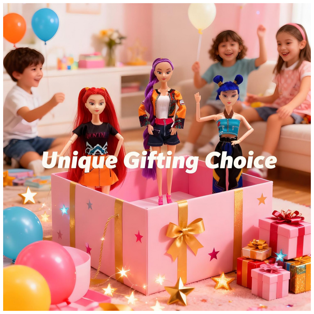 ECTQRNVYNSVF0B_6-1.jpg - Bonecas Caçadoras de Demônios, Novo Boneco de 29 cm para Crianças, Boneco Articulado Caçadoras de Demônios, Ótima Ideia de Presente,Yewmow