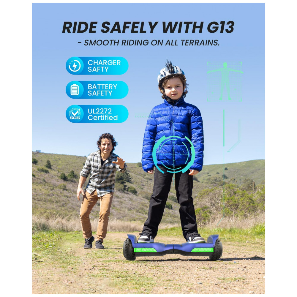 ECTQRP529CBC0B_3-1.jpg - Hoverboard GYROOR G13 6,5″ All Terrain Preto com LED, Bluetooth, Motores Duplos 250 W, até ~12 km/h – Certificação UL2272, Azul