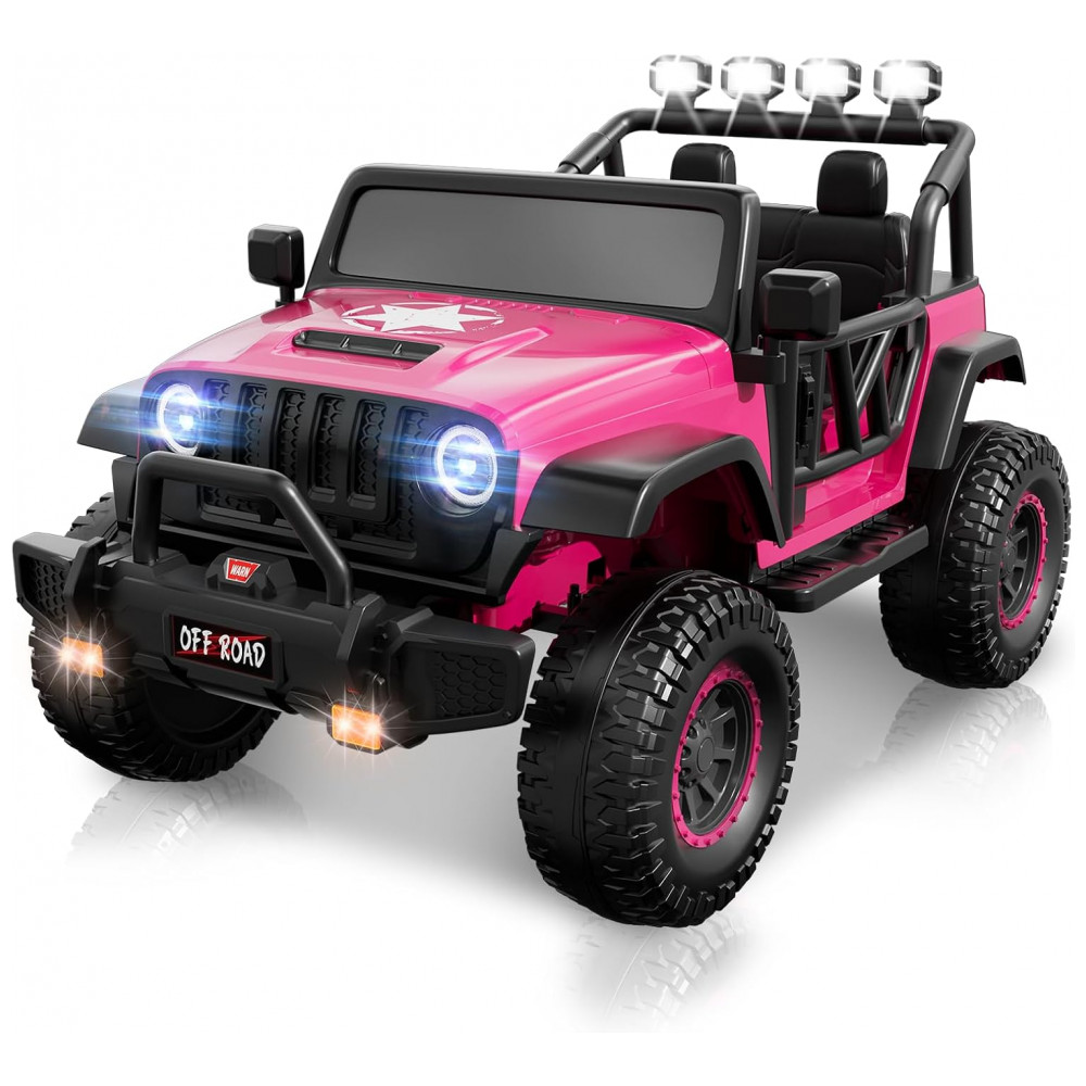 ECTQRPP4B6LF0B_0-1.jpg - Carro Elétrico Infantil 2 Lugares, 24V, 4 Motores 200W, Controle Remoto, Suspensão, CIYOMY, Rosa