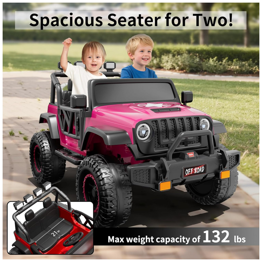 ECTQRPP4B6LF0B_1-1.jpg - Carro Elétrico Infantil 2 Lugares, 24V, 4 Motores 200W, Controle Remoto, Suspensão, CIYOMY, Rosa