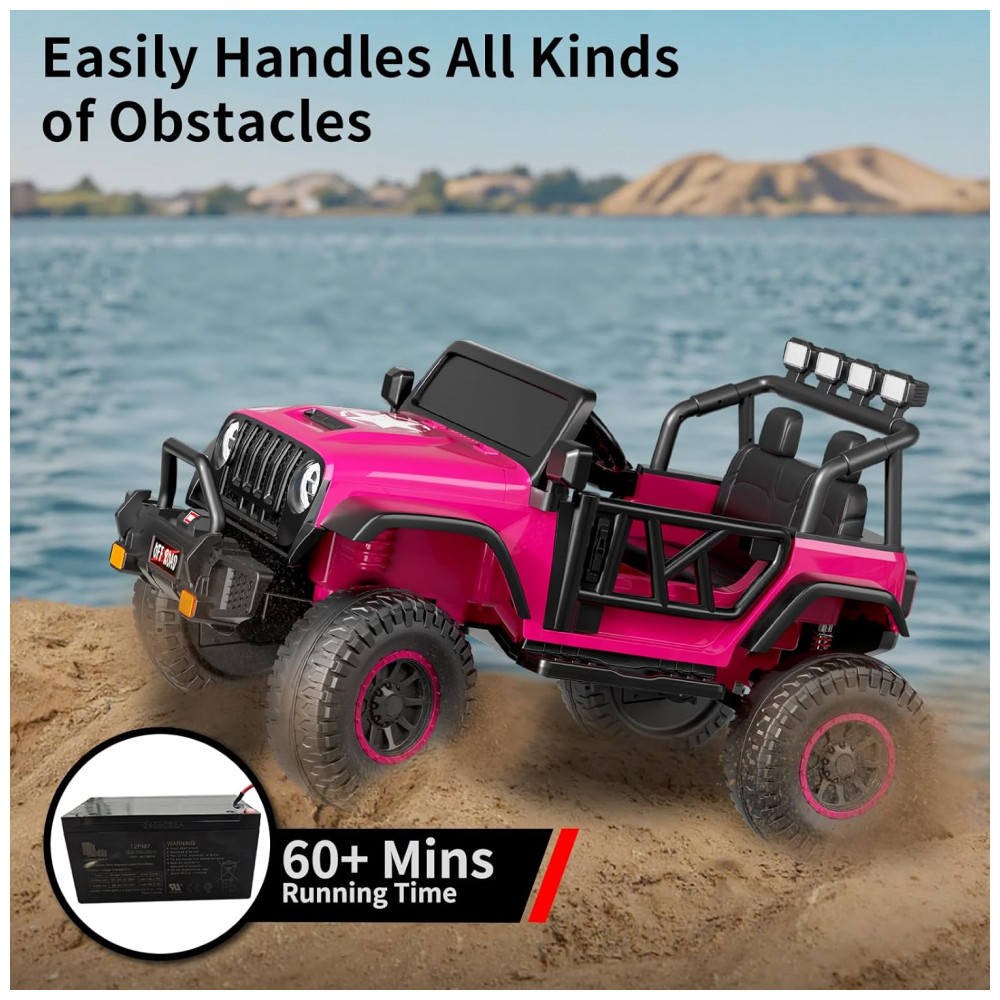 ECTQRPP4B6LF0B_4-1.jpg - Carro Elétrico Infantil 2 Lugares, 24V, 4 Motores 200W, Controle Remoto, Suspensão, CIYOMY, Rosa