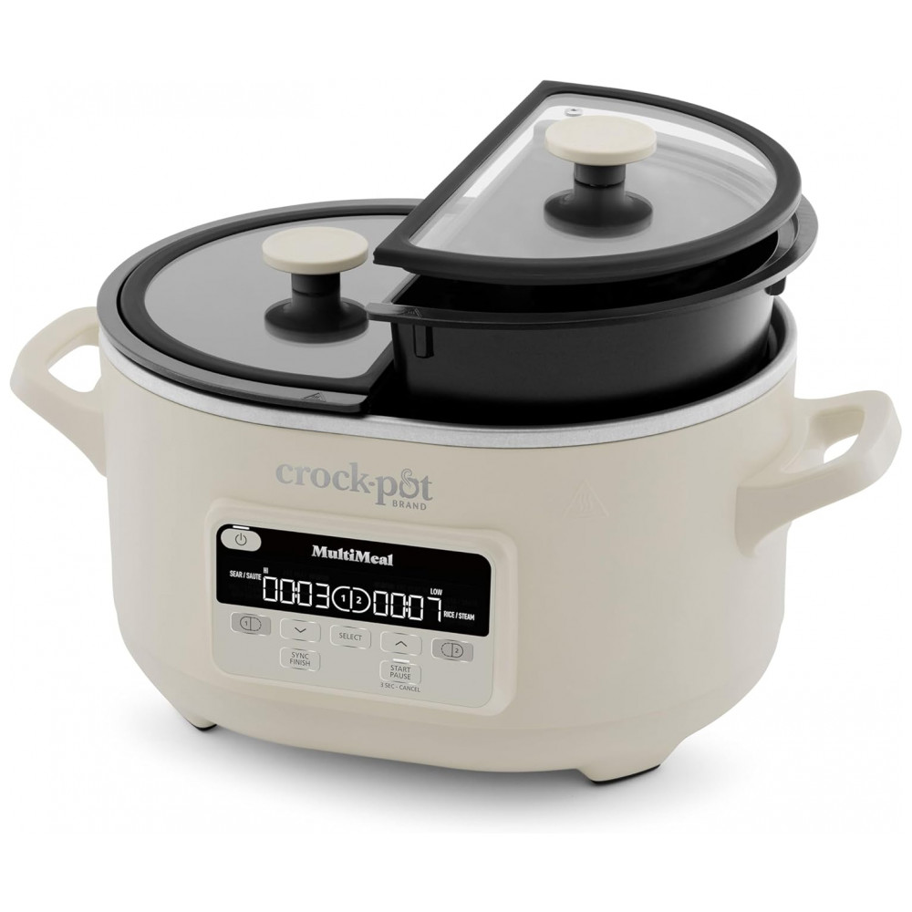 ECTQRQSZKR1D0B_0-1.jpg - CrockPot MultiMeal Multicooker e Panela Elétrica de Cozimento Lento Programável com Função de Assar Leite de Aveia