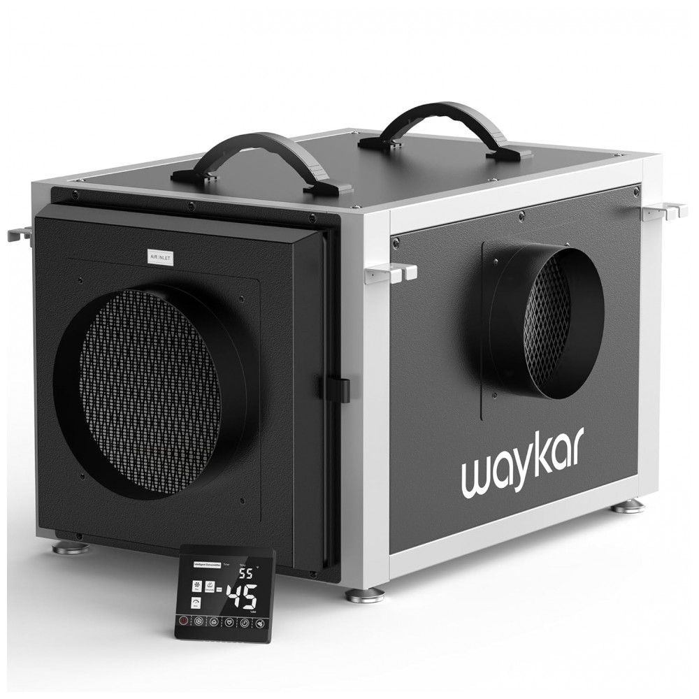 ECTQRQY3YWF80B_0-1.jpg - Desumidificador de Crawl Space Waykar 74 litros com Controle Remoto para até 603 m2, Desumidificador Comercial Dual Duct HVAC