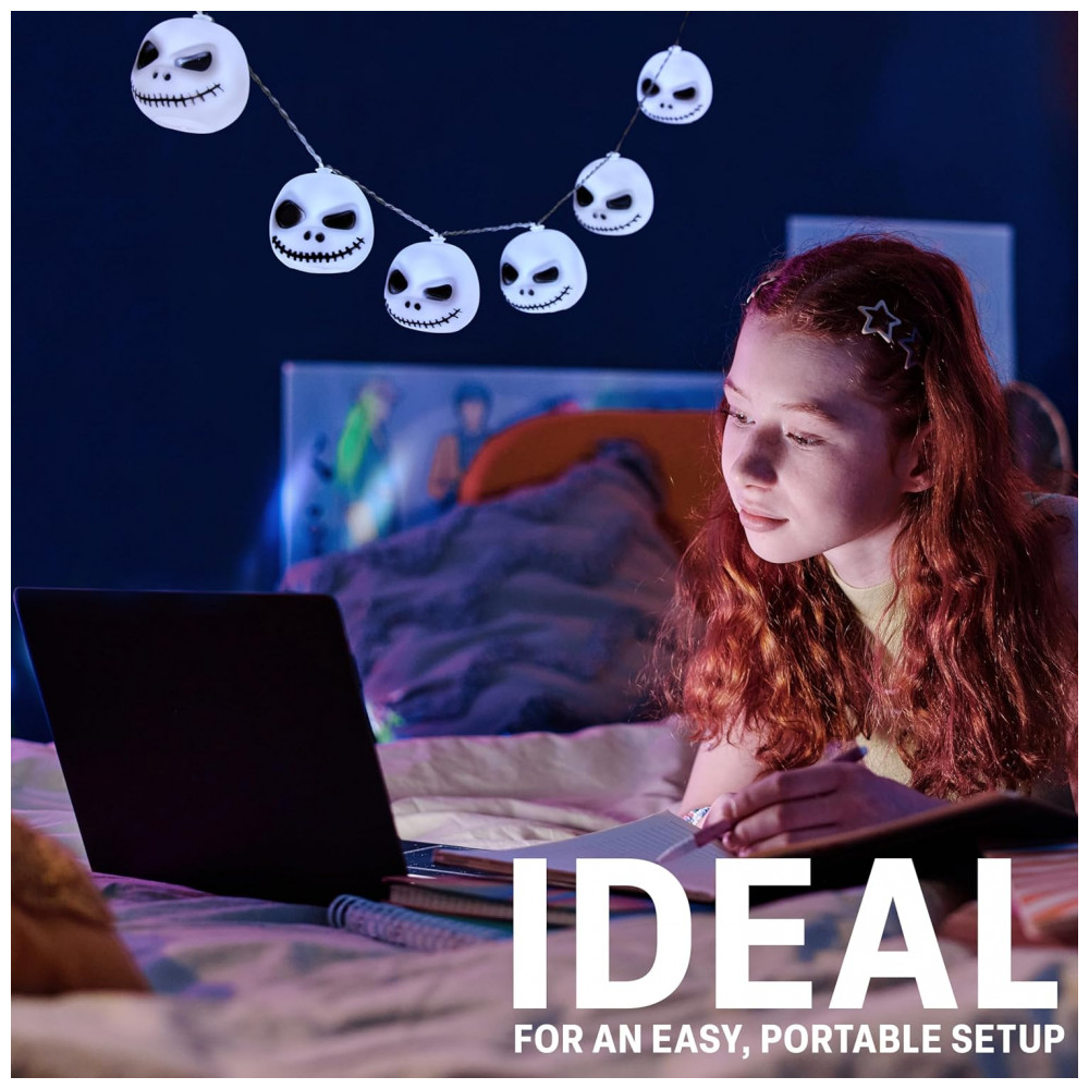 ECTQRRK86L8F0B_1-1.jpg - Luzes de Fada LED Disney The Nightmare Before Christmas Jack Skellington, 10 Luzes, 165 cm, Pilhas AA, Decoração Natalina