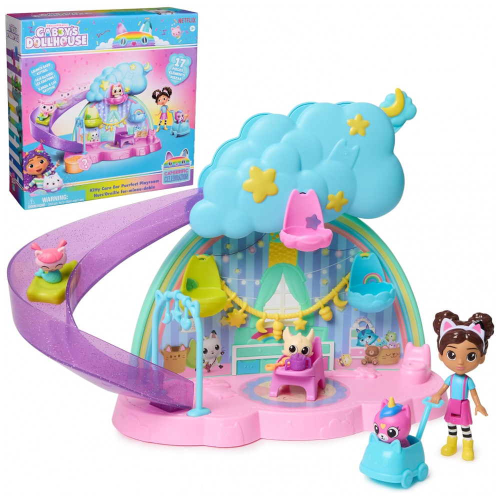 ECTQRRVXNJKD0B_0-2.jpg - Playset Gabby's Dollhouse Kitty Care Ear Purrfect Playroom com 17 Peças e 4 Figuras de Brinquedo - Móveis e Acessórios de Boneca