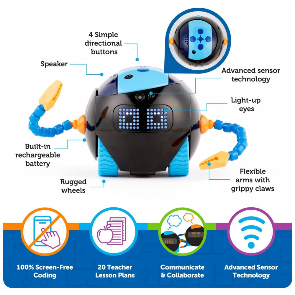 Kit de Sala de Aula do Robô Cooper da Learning Resources - Programação para Crianças, Brinquedos de Montar, Robótica, Presente para Meninos e Meninas, - Imagem 5