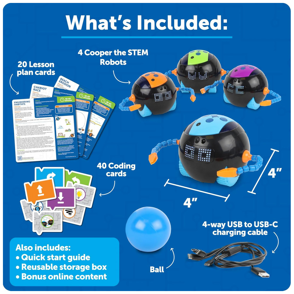 Kit de Sala de Aula do Robô Cooper da Learning Resources - Programação para Crianças, Brinquedos de Montar, Robótica, Presente para Meninos e Meninas, - Imagem 6