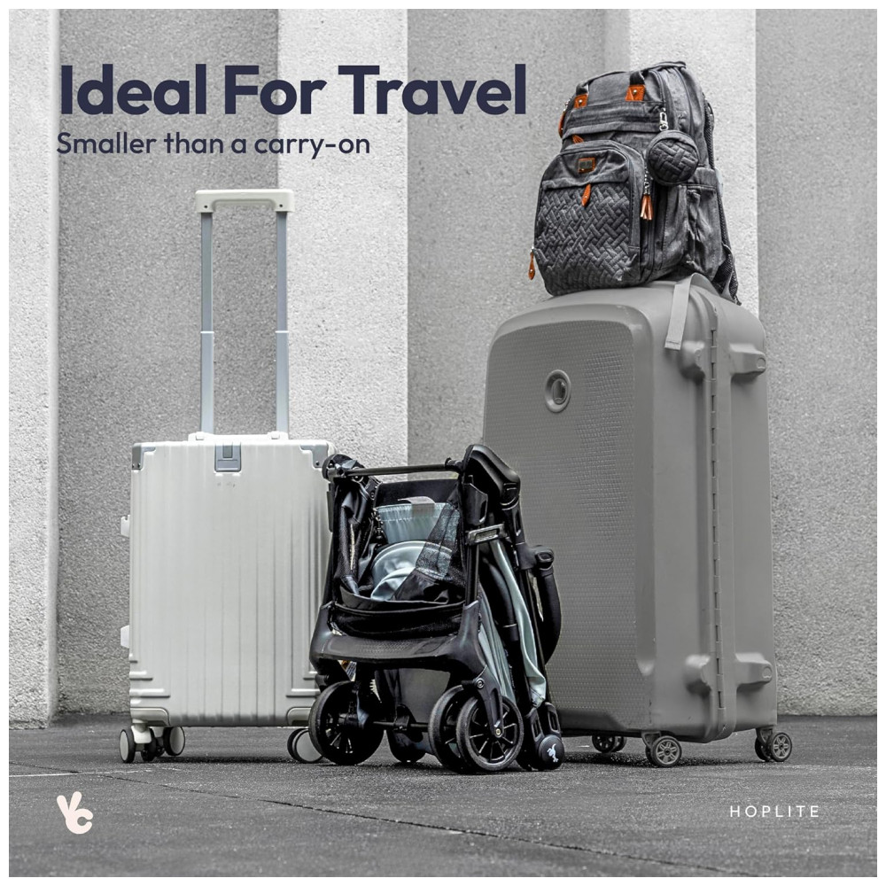 ECTQRT5PTP5F0B_7-1.jpg - Carrinho compacto BabbleRoo Hoplite Verde Seafoam - Ultralight 56 kg Estrutura em Liga de Aço Reclinação 175° Capota Impermeável UPF 50+ Dobrável rápido