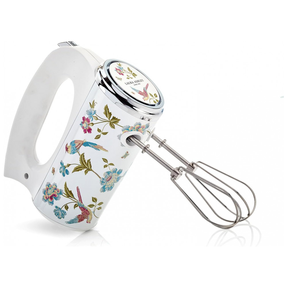 ECTQS1R11YPD0B_0-1.jpg - Batedeira de Mão Elétrico Laura Ashley Branco com Estampa Floral 200W 5 Velocidades Turbo Inox VQ-SBSMR57-LAEW-US 110V