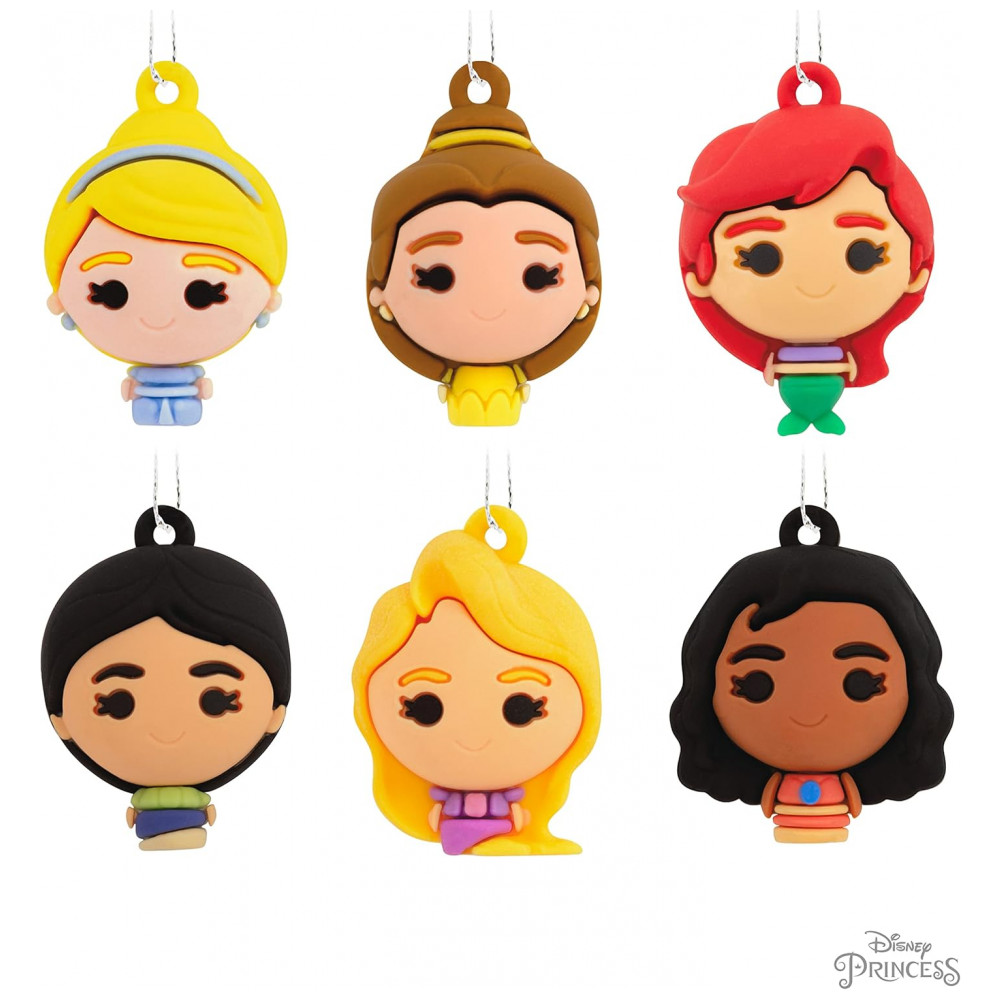 ECTQS1Y3SLR90B_5-1.jpg - Conjunto de 6 Mini Enfeites de Natal Hallmark Keepsake Disney Princesas, Plástico à Prova de Quebra, 1,9x2,5x1,9 cm cada