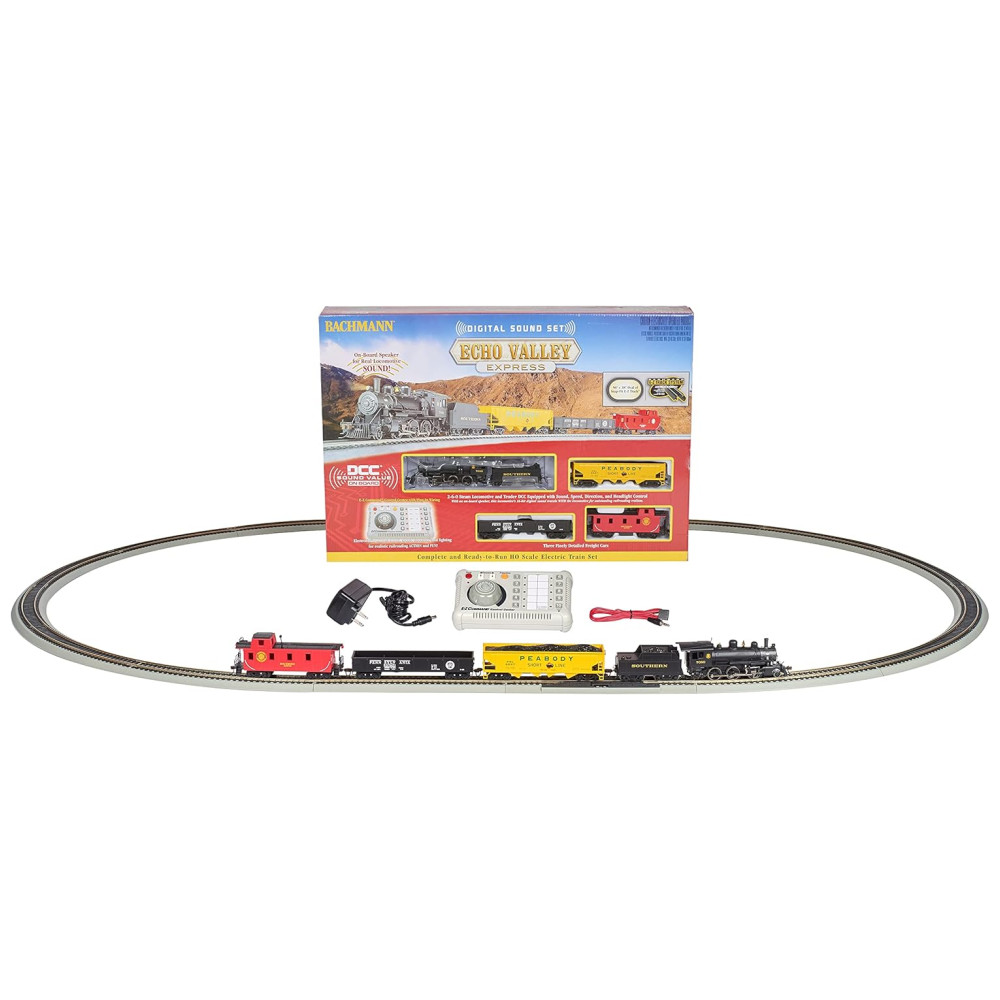 ECTQS2JXCFB00B_1-1.jpg - Conjunto de Trem Trenzinho Elétrico Escala 187 BACHMANN TRAINS 825 Preto