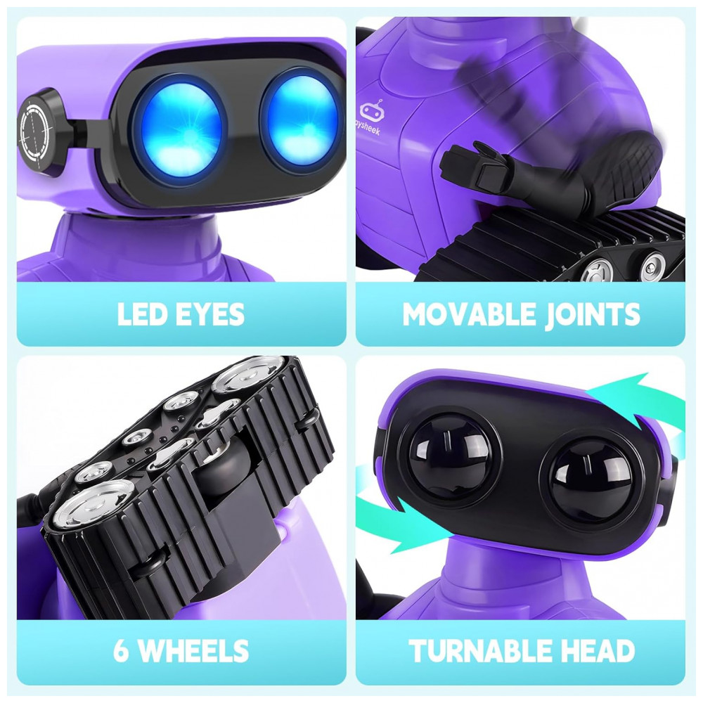 ECTQS2MKKCGC0B_2-1.jpg - Robô Emocional Programável Roxo – Playsheek “Emo Robot” com Controle Remoto Dança e Luzes LED para Crianças a Partir de 3 Anos