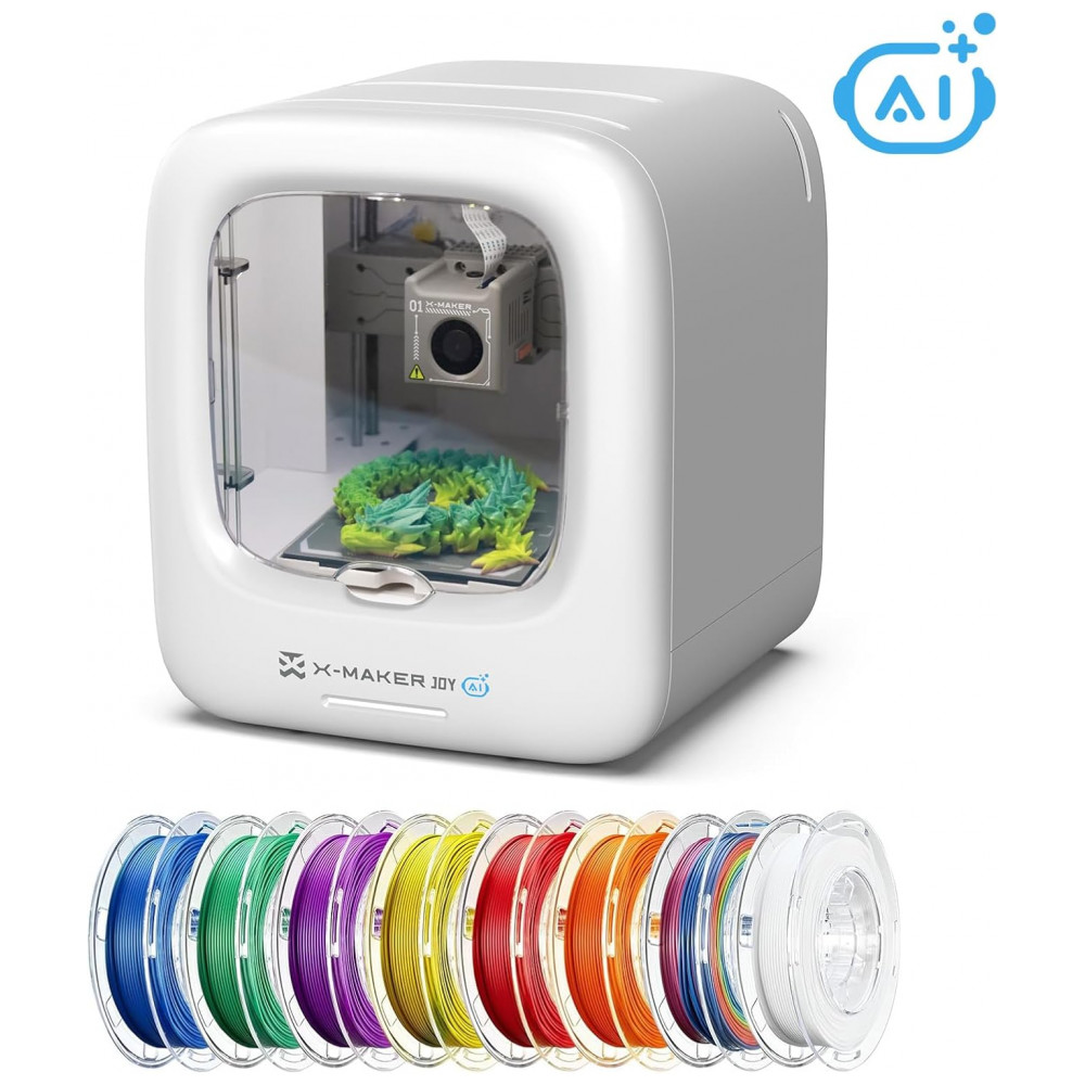 Impressora 3D com Inteligência Artificial para Crianças, Conjunto com 8 Filamentos PLA, Aplicativo de Design com IA, AOSEED