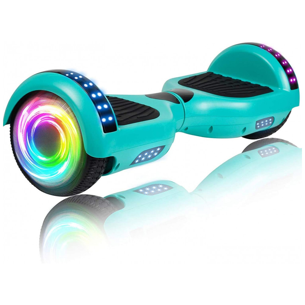 Patinete Elétrico Auto Balanceante SISIGAD 6,5" Verde H3 com Alto-falante Bluetooth e Luzes Coloridas para Crianças de 6 a 12 Anos