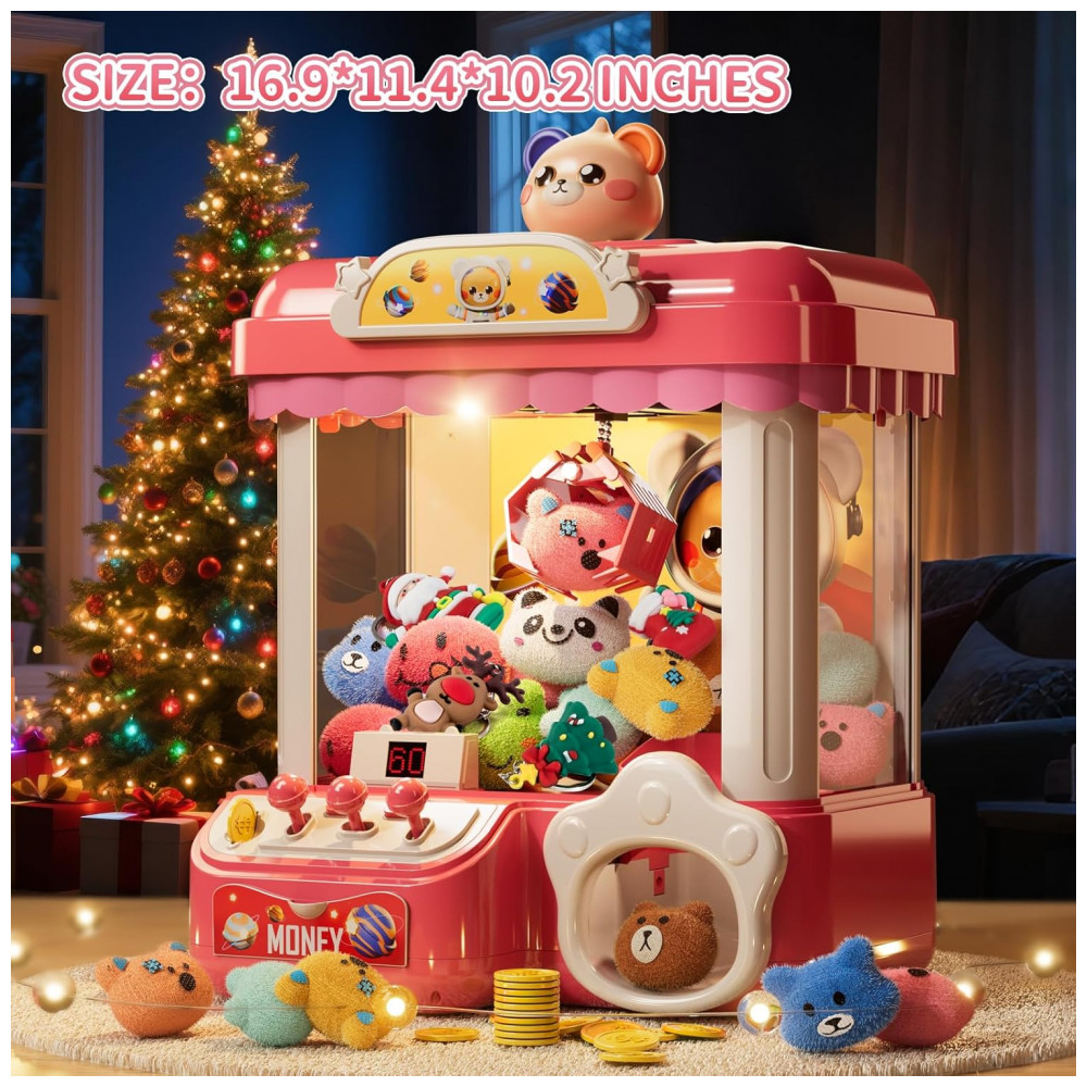 ECTQS9NTG42F0B_1-1.jpg - Mini Máquina de Garra Rosa BLmukce – Arcade Infantil com Música, 36 Mini Brinquedos, Doçuras e Diversão