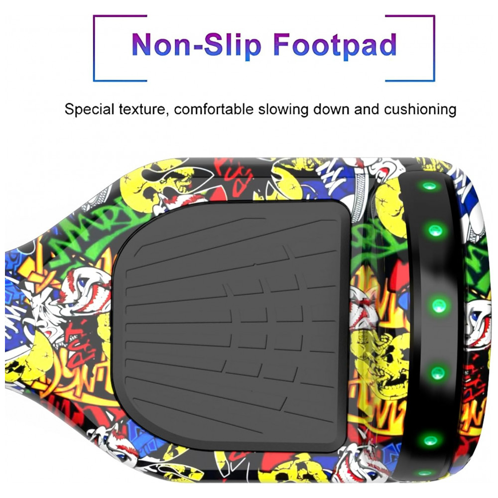 ECTQS9Z1X2TF0B_3-1.jpg - Hoverboard SISIGAD H6 Graffiti para Crianças de 6 a 12 Anos com Bluetooth LED e Rodas Coloridas de 65 Polegadas
