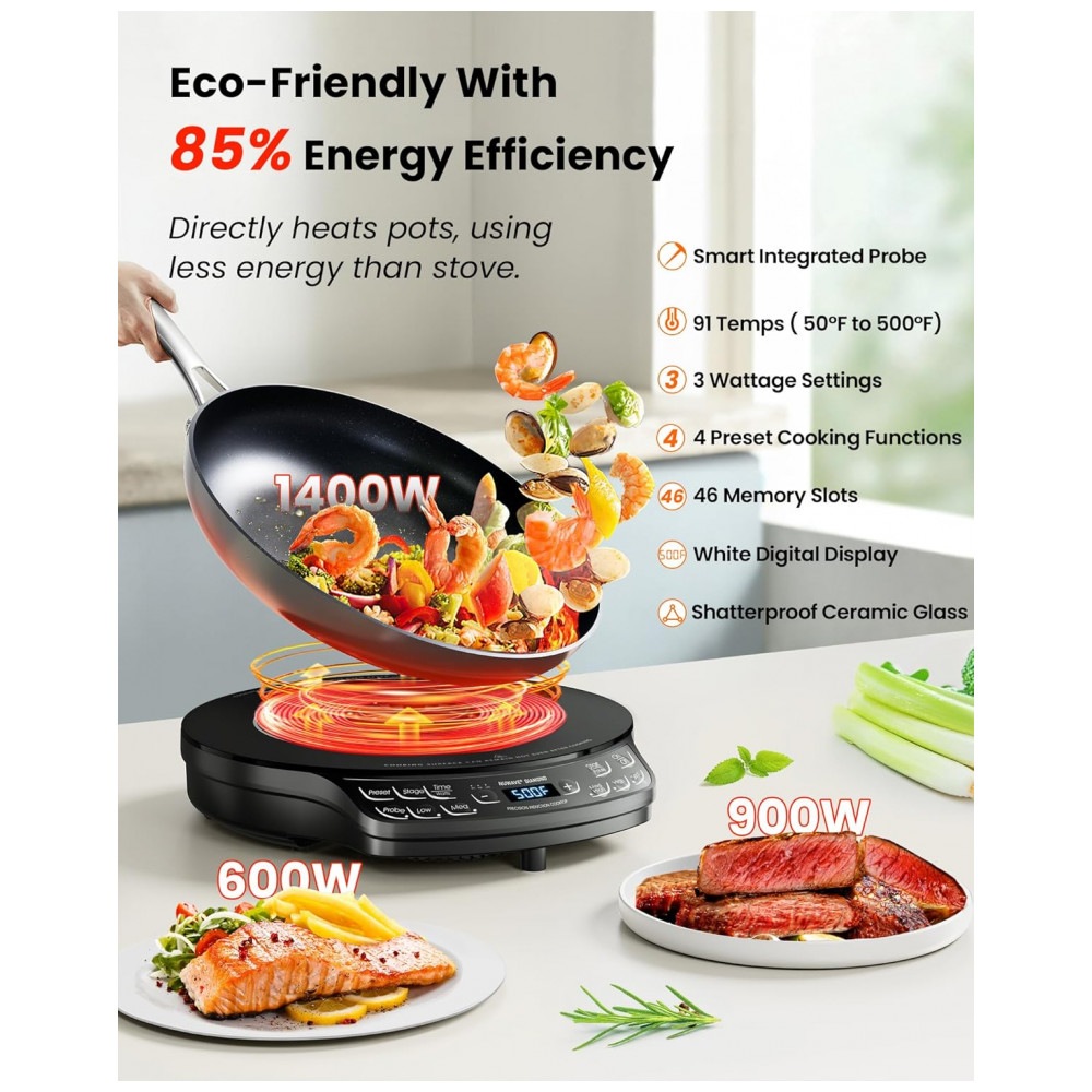 ECTQSQPPV6MD0B_1-1.jpg - Cooktop de Indução Portátil Nuwave Diamond com Sonda, Queimador Avançado para Bancada, 91 Temperaturas de 37,7°C a 260°C, Vidro Cerâmico
