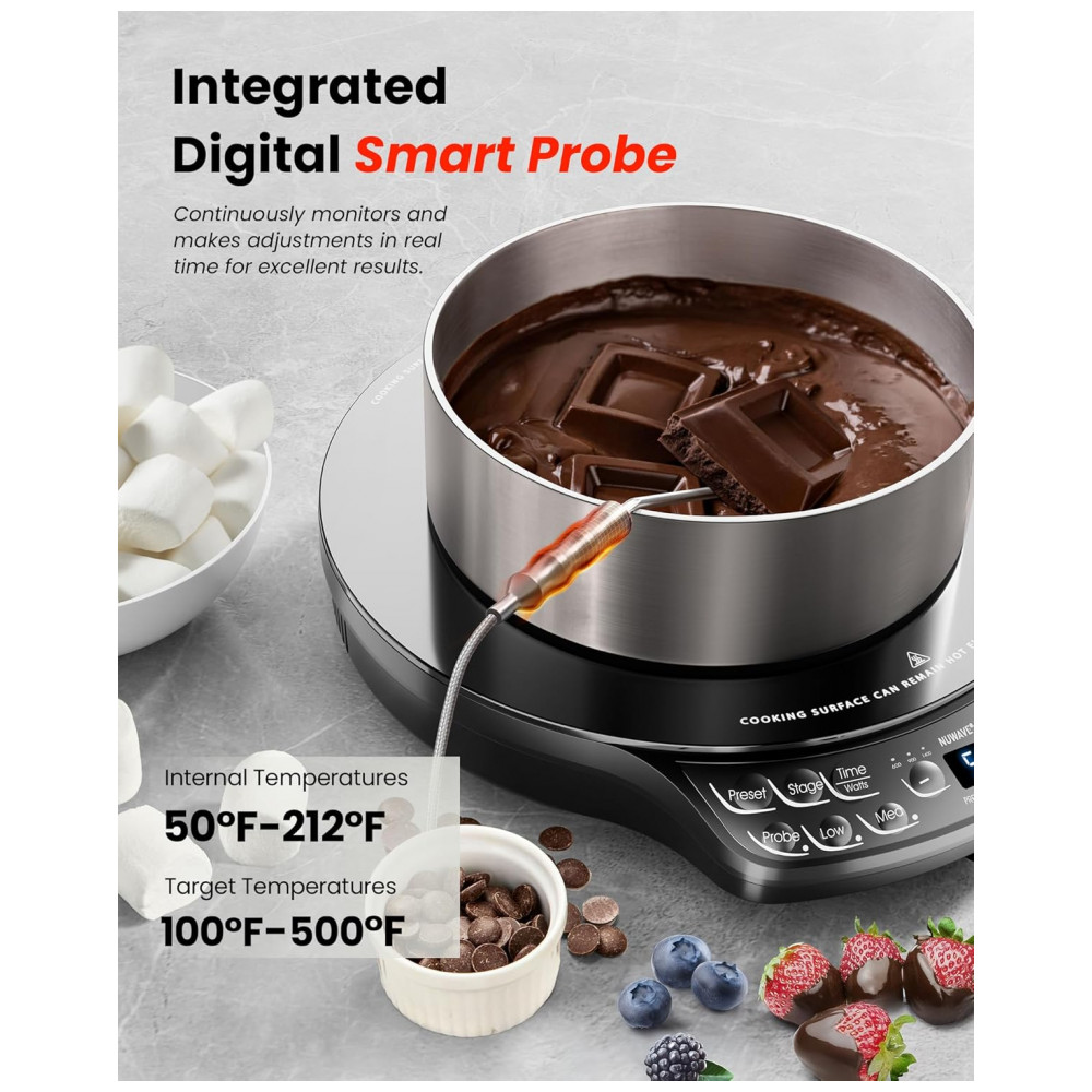 ECTQSQPPV6MD0B_2-1.jpg - Cooktop de Indução Portátil Nuwave Diamond com Sonda, Queimador Avançado para Bancada, 91 Temperaturas de 37,7°C a 260°C, Vidro Cerâmico